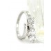 Finger Ring - 925 Sterling Silver - Fleur de Lis Charm with Austrian Crystals - RN-PRG9077